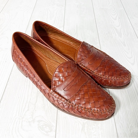 Allen Edmonds St Lucia Woven Penny Loafers Leather Slip-On Shoes